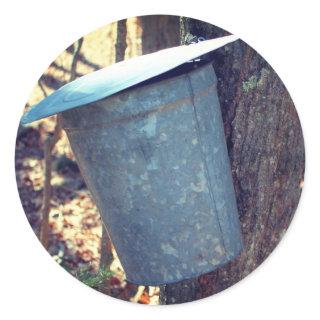 Maple Syrup Sap Bucket Nature  Classic Round Sticker