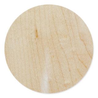 Maple wood classic round sticker