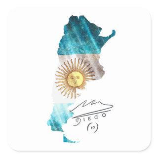 Maradona Square Sticker