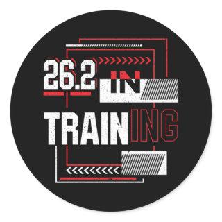 Marathon Running - 26.2 in Training Abstract  Classic Round Sticker