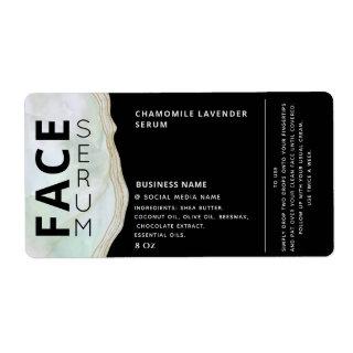 Marble agate professional black face serum label