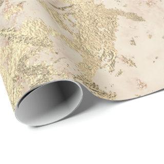 Marble Champaigne Gold Peach Blush Metal Strokes