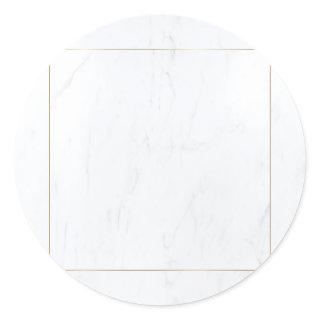 Marble Gold Frame Modern Elegant Blank Template Classic Round Sticker