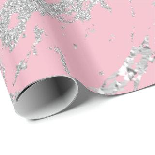 Marble Pink Metal Silver Gray Strokes Abstract VIP