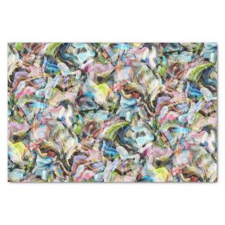 Marbled Blue Pink Lime Green Black Art Pattern Tissue Paper