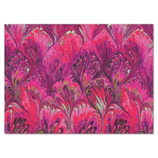 MARBLED PAPER,ABSTRACT PINK PEACOCK PATTERN TISSUE PAPER
