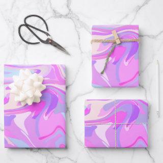 Marbled Pink Purple Turquoise  Sheets