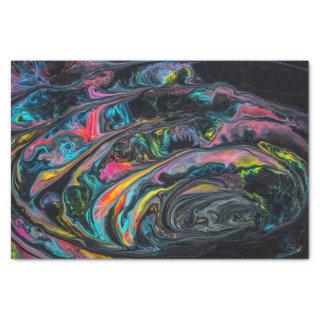 Marbled poured paint black tissue paper