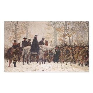 March to Valley Forge - William Trego  (1883) Rectangular Sticker