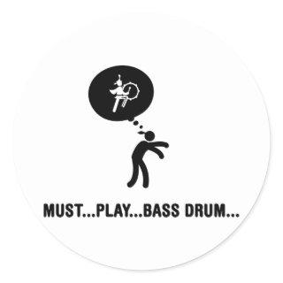 Marching Band - Bass Drum Classic Round Sticker