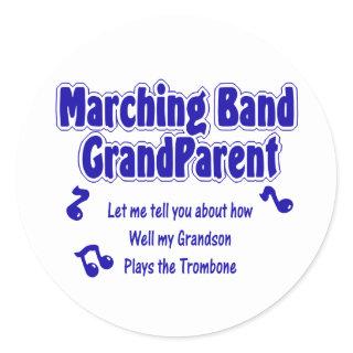 Marching Band Grandparent/ Trombone Classic Round Sticker