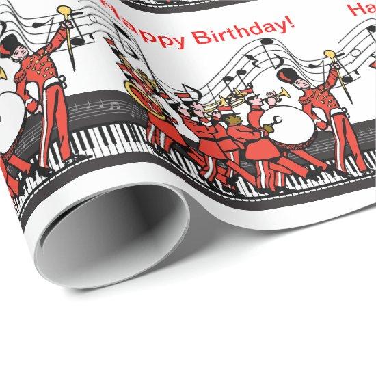 Marching Band Horns Piano and Music Note Birthday
