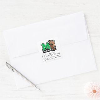 Marco The Bison | The Herd | Add Your Name Square Sticker