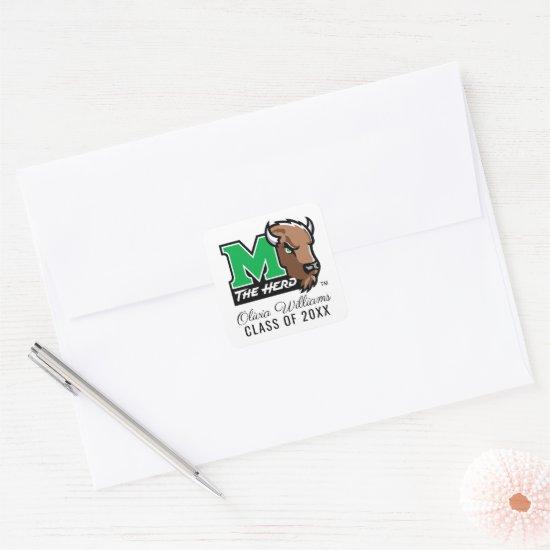 Marco The Bison | The Herd | Add Your Name Square Sticker
