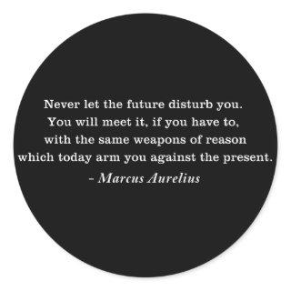Marcus Aurelius Future Stoicism Quote Classic Round Sticker