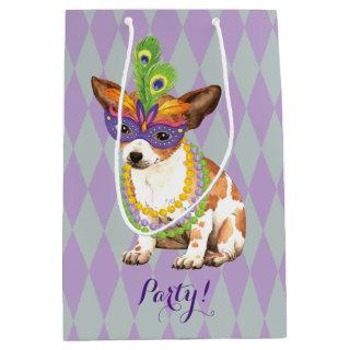 Mardi Gras Chihuahua Medium Gift Bag