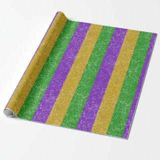 Mardi Gras Colors Glitter Stripe Bling