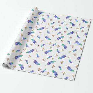 Mardi Gras Feathers and Fleur de Lis Pattern