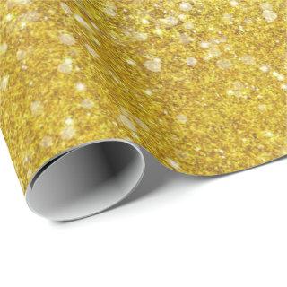 Mardi Gras Gold Solid Color Faux Glitter Bling