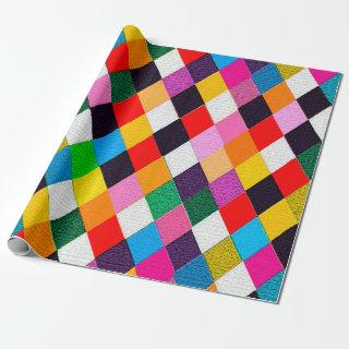 MARDI GRAS HARLEQUIN PATTERN Colorful Rhombi