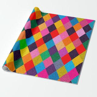 MARDI GRAS HARLEQUIN PATTERN Colorful Rhombi