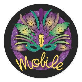 Mardi Gras Mask Sticker - Mobile, AL