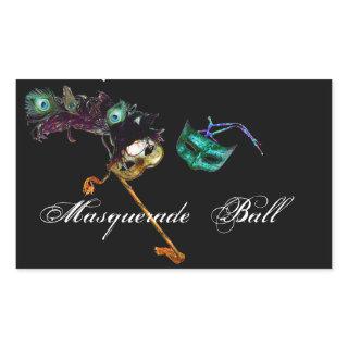 MARDI GRAS MASQUERADE RECTANGULAR STICKER