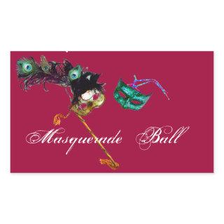 MARDI GRAS MASQUERADE RECTANGULAR STICKER