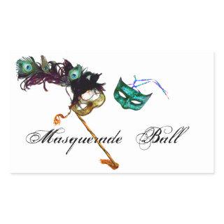 MARDI GRAS MASQUERADE RECTANGULAR STICKER