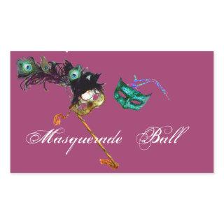 MARDI GRAS MASQUERADE RECTANGULAR STICKER