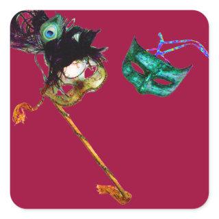 MARDI GRAS MASQUERADE SQUARE STICKER