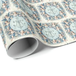 Marian Cross and Cherub Floral Gift Wrap"