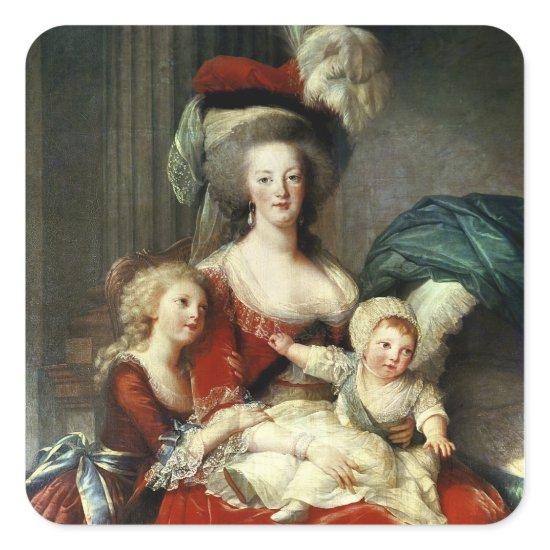 Marie-Antoinette  and her Four Children, 1787 Square Sticker