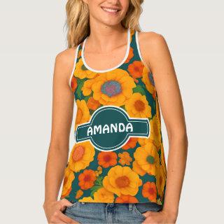 Marigold Rainbow Colorful Personalized Pattern Tank Top