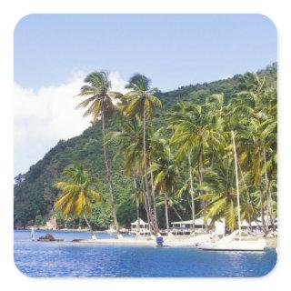 Marigot Bay, St. Lucia, Caribbean Square Sticker