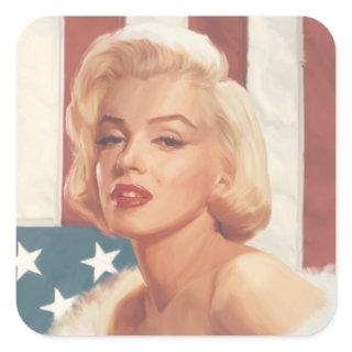 Marilyn Flag Square Sticker
