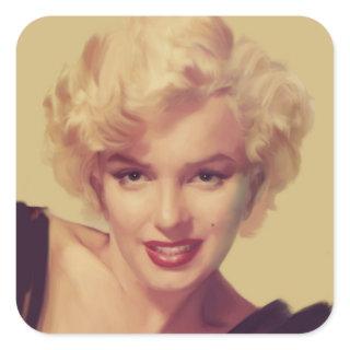 Marilyn in Black Square Sticker