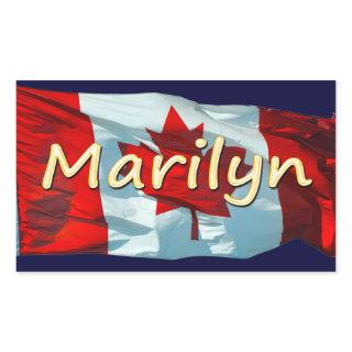 MARILYN Name & Canadian Flag Personal Stickers