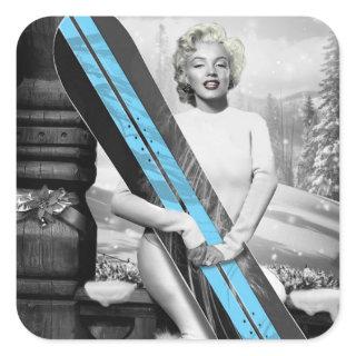 Marilyn's Snowboard Square Sticker
