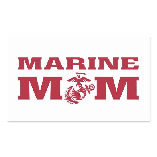 Marine Mom Rectangular Sticker