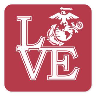 Marines Love Design Square Sticker