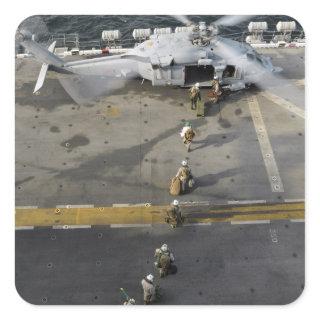 Marines prepare to board an MH-60S Square Sticker