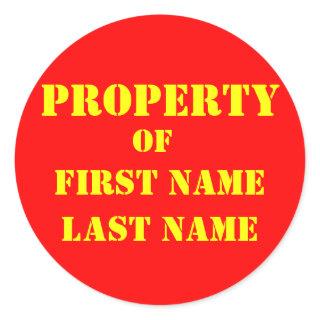 MARK YOUR "STUFF" CLASSIC ROUND STICKER