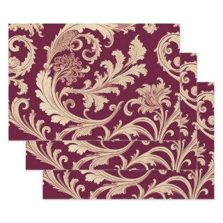 Maroon and Beige Vintage Pattern   Sheets