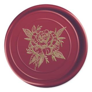 Maroon Burgundy Wax Seal Elegant Gold Rose