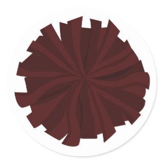Maroon Cheerleader Pom Pom Classic Round Sticker