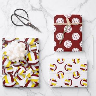 Maroon gold sports coordinating colors volleyball   sheets
