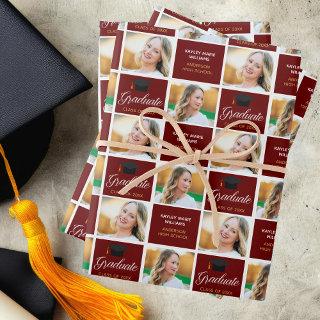 Maroon Graduation Photo 2025 Graduation Custom  Sheets