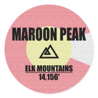 Maroon Peak Classic Round Sticker