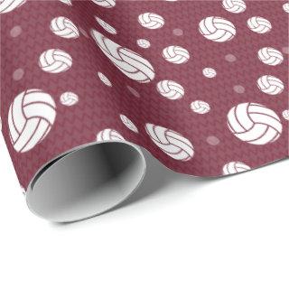 Maroon Volleyball Chevron Patterned